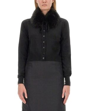 Sportmax Solid Shirt Collar Sweater - Black