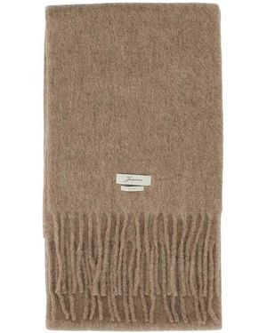Jacquemus Taupe Solid Scarf - Brown