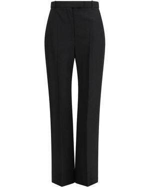 McQueen Tailored Flat Front Trousers - Black