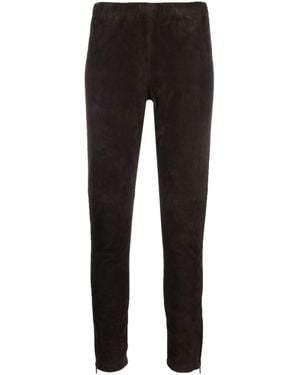 P.A.R.O.S.H. Slim-Fit Suede Trousears - Black