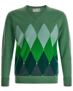 Ballantyne Geometric Sweater - Green