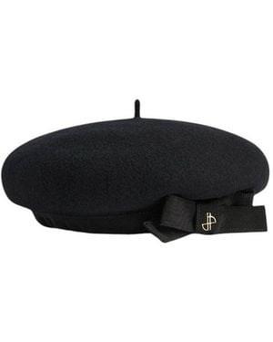Patou Logo Beret Hat - Black
