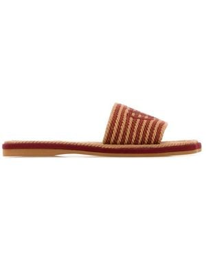 Chloé Stripes Slides - Brown