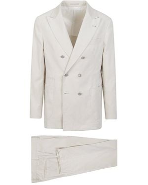 Brunello Cucinelli Cotton Double-Breasted Suit - White