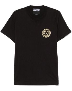 Versace Jeans Couture Cotton T-Shirt With Print - Black