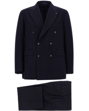 Tagliatore Peaked Lapel Suit - Blue