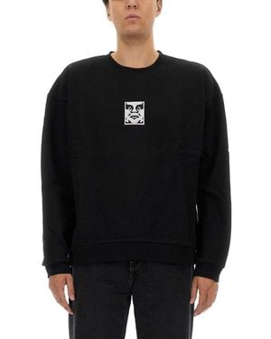 Obey Crew Neck Sweatshirts - Black