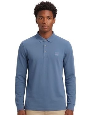 BOSS Solid Shirt Collar Polo - Blue