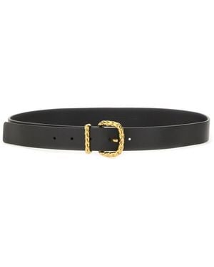 Bottega Veneta Logo Buckle Belt - Black