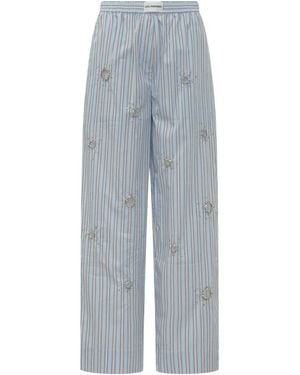 Des Phemmes Stripes Relaxed Elasticated Pants - Gray