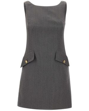 Elisabetta Franchi Textured Mini Dress - Gray