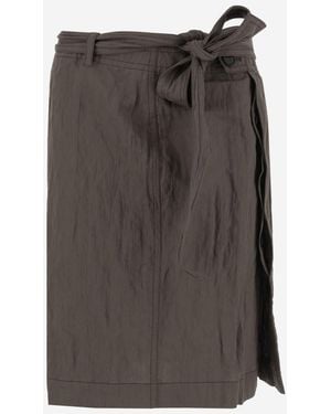 Ferragamo Self-Tied Wrap Midi Skirt - Gray