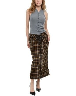 DSquared² Plaid Midi Skirt - Brown