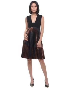 Stella McCartney Pleated V Neck Dress - Black