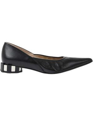 Ami Paris Leather Ballet Flats - Black