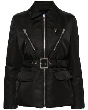 Prada Triangle-Logo Padded Jacket - Black