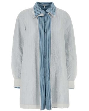 Loewe Shirt Collar Mini Dress - Blue