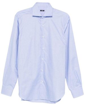 Barba Napoli Light Solid Shirt - Blue