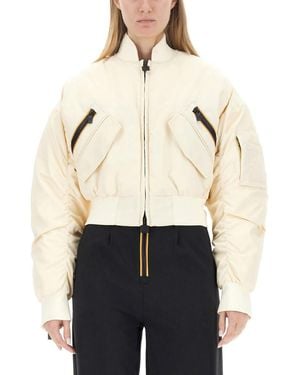 K-Way Solid Mock Collar Jacket - Natural