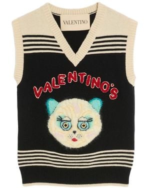 Valentino Garavani Le Chat De La Maison Wool Vest - Black