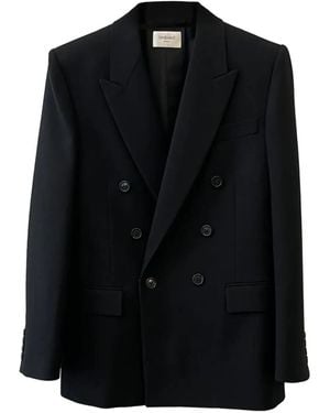 Saint Laurent Cassandre Wool Blazer - Black