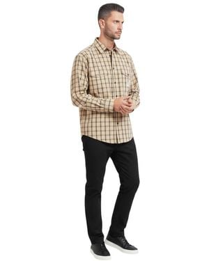 HUGO Oversized Check Shirt - Natural