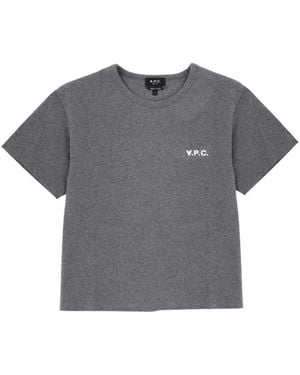 A.P.C. Logo Crew Neck T-Shirt - Gray