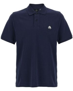 Moose Knuckles Logo Polo - Blue