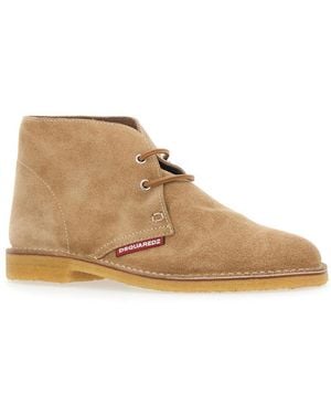 DSquared² Suede Oxford Boots - Natural