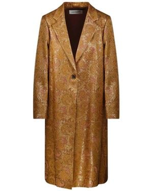 Dries Van Noten Notched Lapel Trench Coat - Brown
