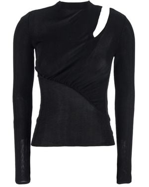 Self-Portrait Knitted Cut Out Sweater - Black