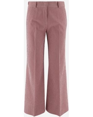 Ql2 Striped Pattern Pants - Pink