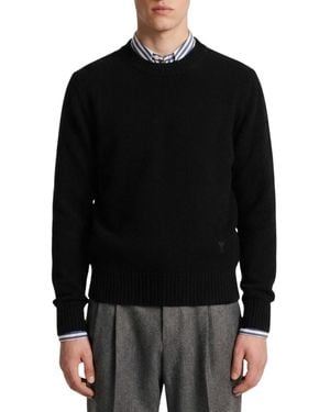 Ami Paris Crew Neck Sweater - Black