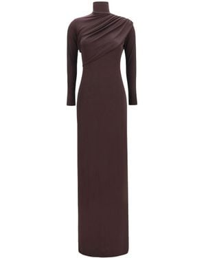Courreges Turtle Neck Maxi Dress - Purple