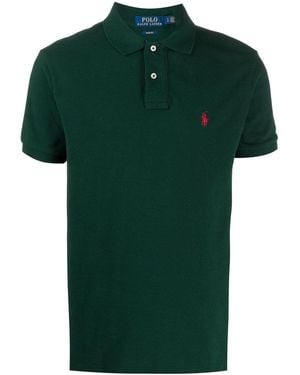 Polo Ralph Lauren Dark Embroidered Logo Polo Shirt - Green