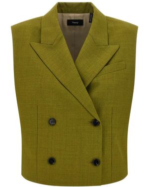 Theory Polyester Sleeveless Jacket - Green