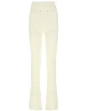 ANDREADAMO Ivory Stretch Viscose Blend Pant - White