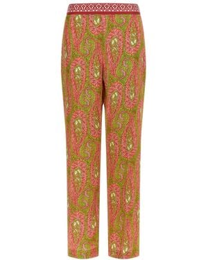 Etro Paisley Foliage Pants - Orange