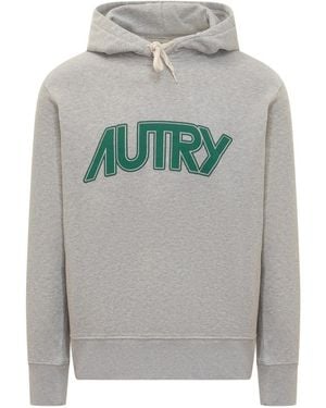 Autry Logo Hood Sweatshirt - Gray