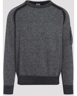 C.P. Company Anthracite Crew Neck Sweater - Gray