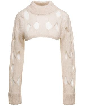 FEDERICA TOSI Knitted Turtle Neck Sweater - White