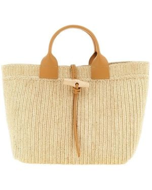 Longchamp Natural Le Roseau Large Tote - Metallic