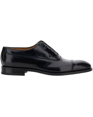 Ferragamo Leather Lace-Up Shoes - Black