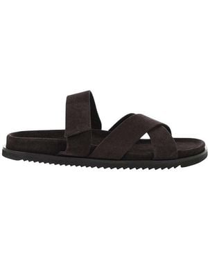Corneliani Suede Sandals - Black