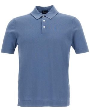 Drumohr Shirt Collar Polos - Blue