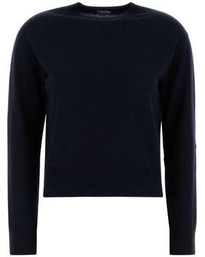Max Mara Logo Cotton Sweater - Blue