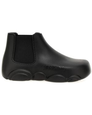 Moschino Gummy Ankle Boots - Black