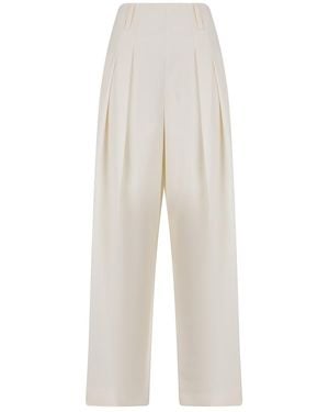Victoria Beckham Loose Pleated Pant - White