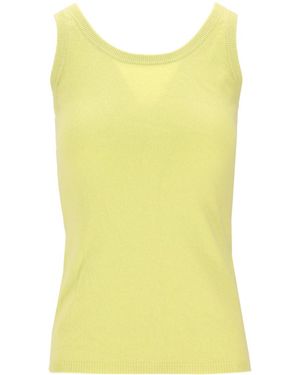 LA ROSE Knitted Round Neck Top - Yellow