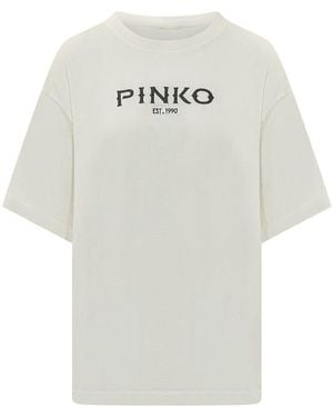 Pinko Logo Crew Neck T-Shirt - White